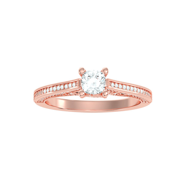 0.82 Carat Diamond 14K Rose Gold Engagement Ring - Fashion Strada