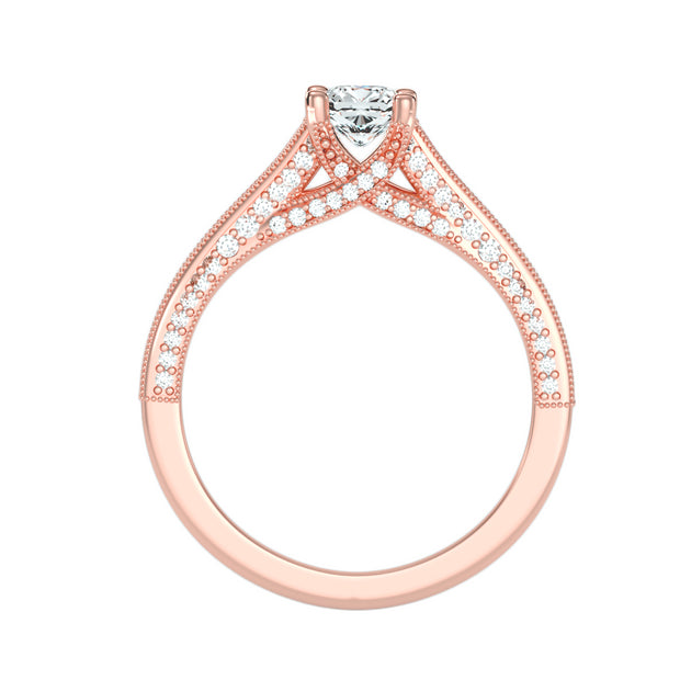 0.82 Carat Diamond 14K Rose Gold Engagement Ring - Fashion Strada