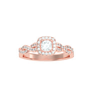 0.74 Carat Diamond 14K Rose Gold Engagement Ring - Fashion Strada