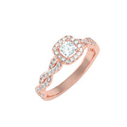 0.74 Carat Diamond 14K Rose Gold Engagement Ring - Fashion Strada