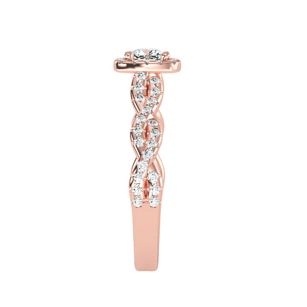 0.74 Carat Diamond 14K Rose Gold Engagement Ring - Fashion Strada