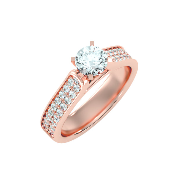 1.29 Carat Diamond 14K Rose Gold Engagement Ring - Fashion Strada