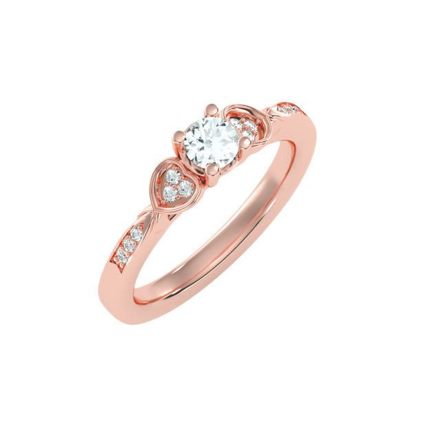 0.40 Carat Diamond 14K Rose Gold Engagement Ring - Fashion Strada