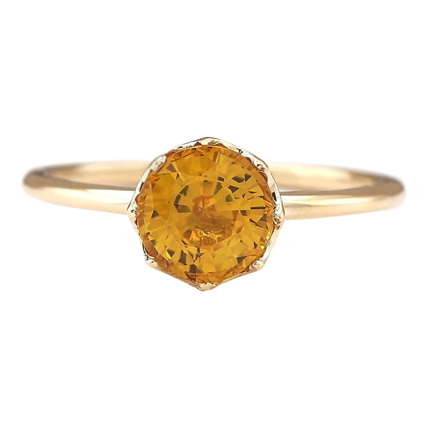 1.80 Carat Natural Sapphire 14K Yellow Gold Ring - Fashion Strada