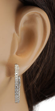 2.00 Carat Natural Diamond 14K White Gold Earrings - Fashion Strada