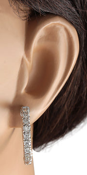 2.50 Carat Natural Diamond 14K White Gold Earrings - Fashion Strada