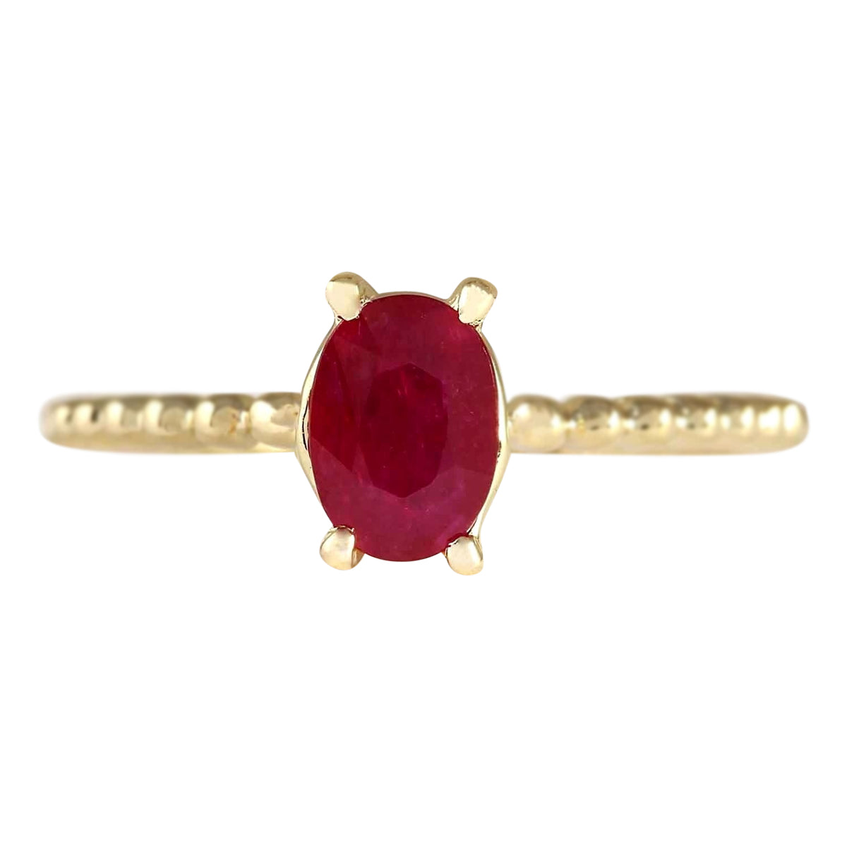 Reddish Pink Sapphire Pendant - Oval 0.80 Ct. - 14K Yellow Gold