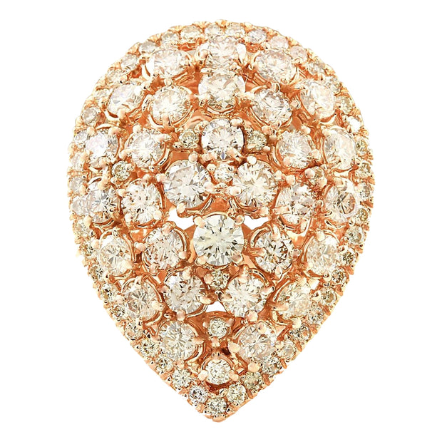 3.70 Carat Natural Diamond 14K Rose Gold Ring - Fashion Strada