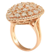 3.70 Carat Natural Diamond 14K Rose Gold Ring - Fashion Strada