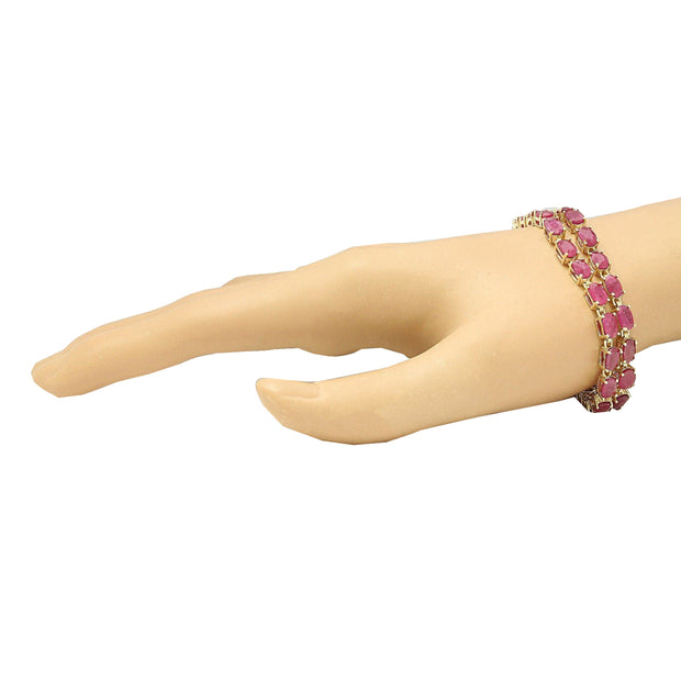 Natural Ruby Gemstone H/SI Diamond Octagon Bracelet Gift 18k White Gold  17.02 Ct | eBay | Engagement gifts for her, White gold bracelet, Statement  bracelet