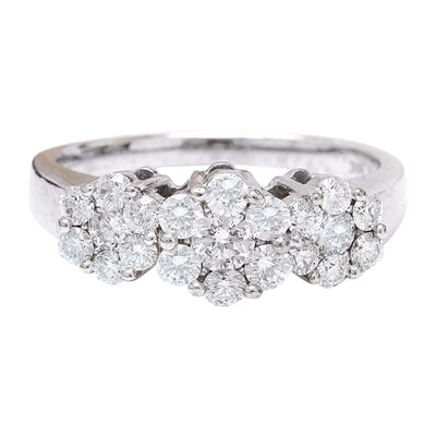 1.70 Carat Natural Diamond 14K Solid White Gold Ring - Fashion Strada