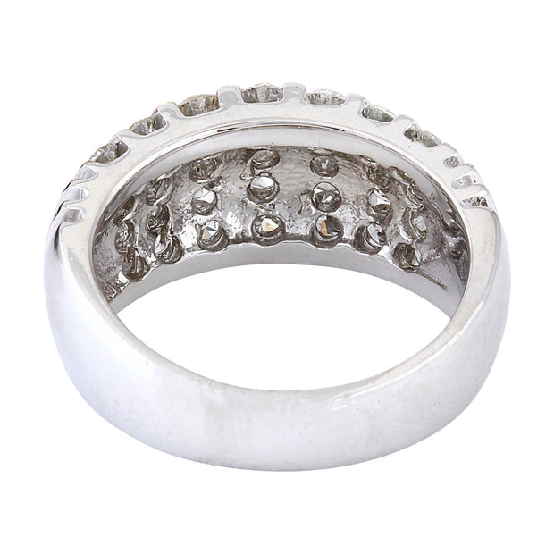 1.55 Carat Natural Diamond 14K Solid White Gold Ring - Fashion Strada