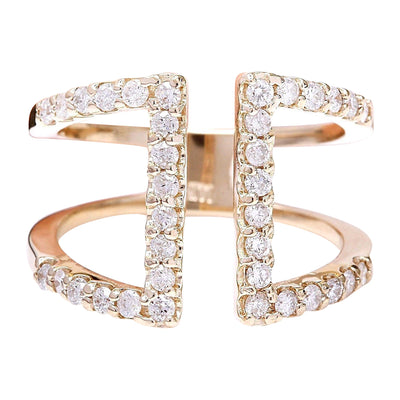 0.60 Carat Natural Diamond 14K Solid Yellow Gold Ring - Fashion Strada