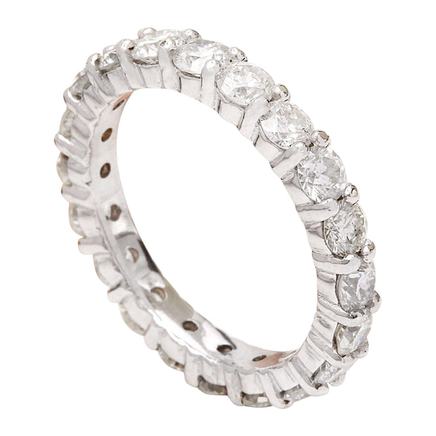 2.80 Carat Natural Diamond 14K Solid White Gold Ring - Fashion Strada