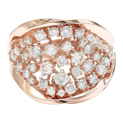 1.40 Carat Natural Diamond 14K Solid Rose Gold Ring - Fashion Strada